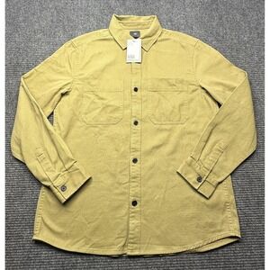 H&M Shirt Mens Medium Brown Twill Long Sleeve Button Front Casual Workwear New